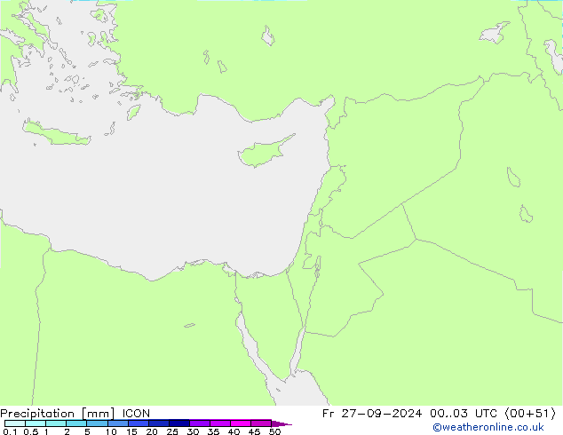 Précipitation ICON ven 27.09.2024 03 UTC