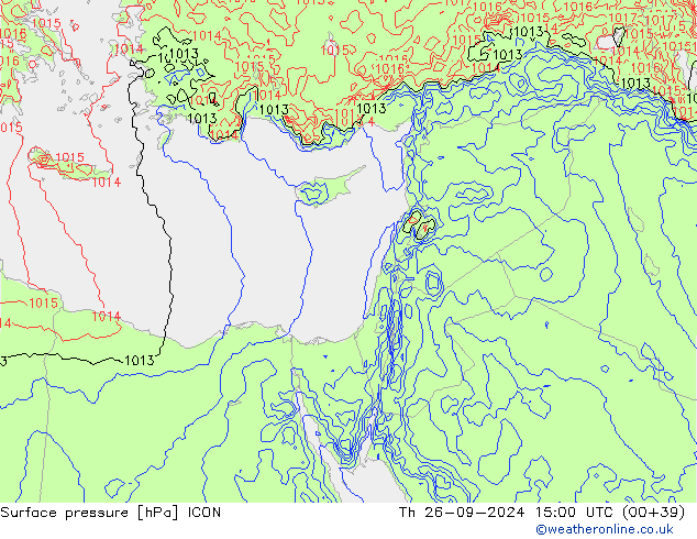 Yer basıncı ICON Per 26.09.2024 15 UTC