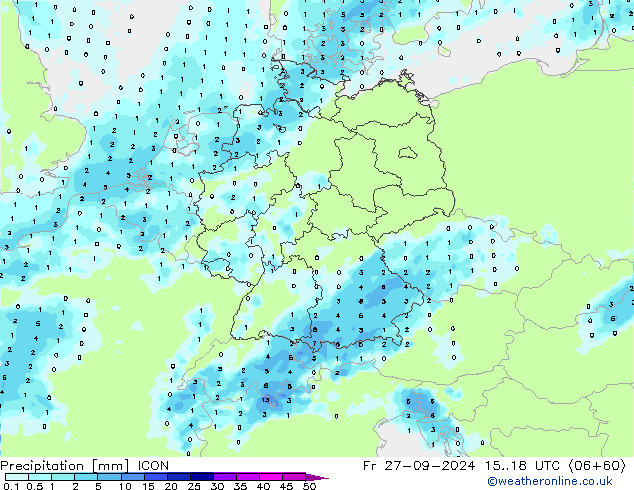 Precipitation ICON Fr 27.09.2024 18 UTC