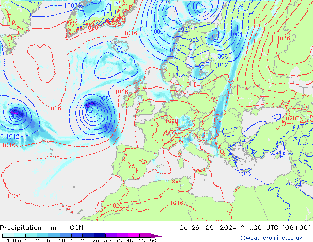 precipitação ICON Dom 29.09.2024 00 UTC