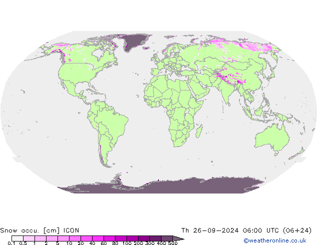 Snow accu. ICON jeu 26.09.2024 06 UTC