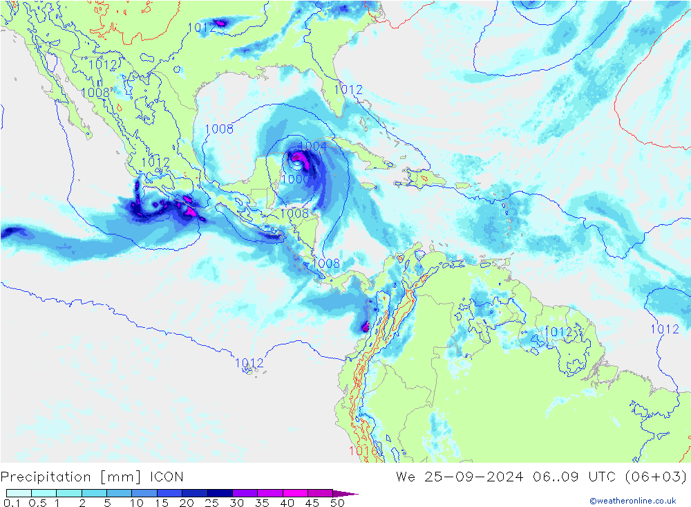 Neerslag ICON wo 25.09.2024 09 UTC