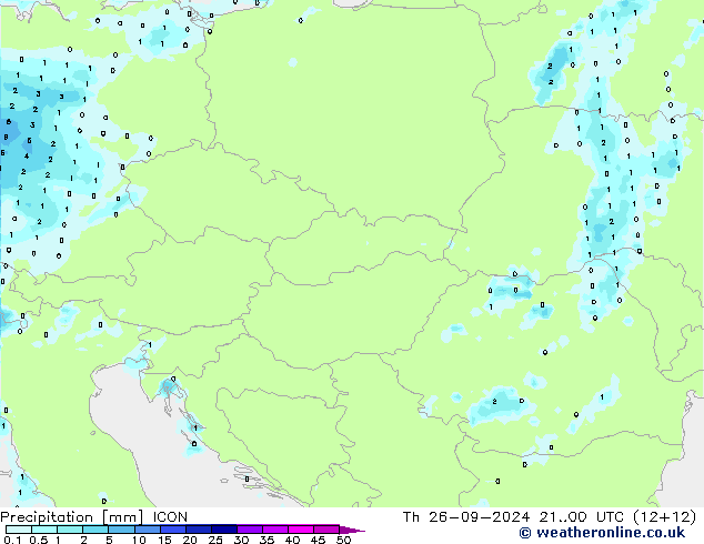 Precipitación ICON jue 26.09.2024 00 UTC