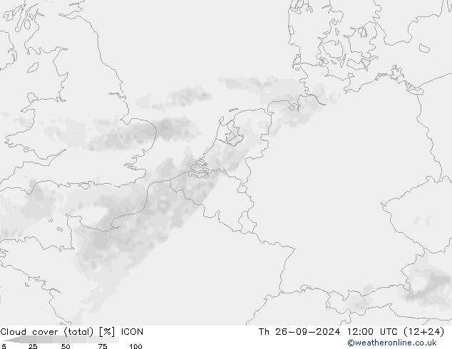 Nubi (totali) ICON gio 26.09.2024 12 UTC