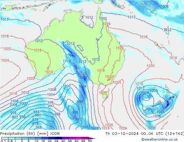 opad (6h) ICON czw. 03.10.2024 06 UTC