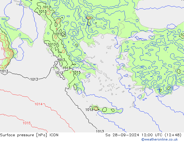 Bodendruck ICON Sa 28.09.2024 12 UTC