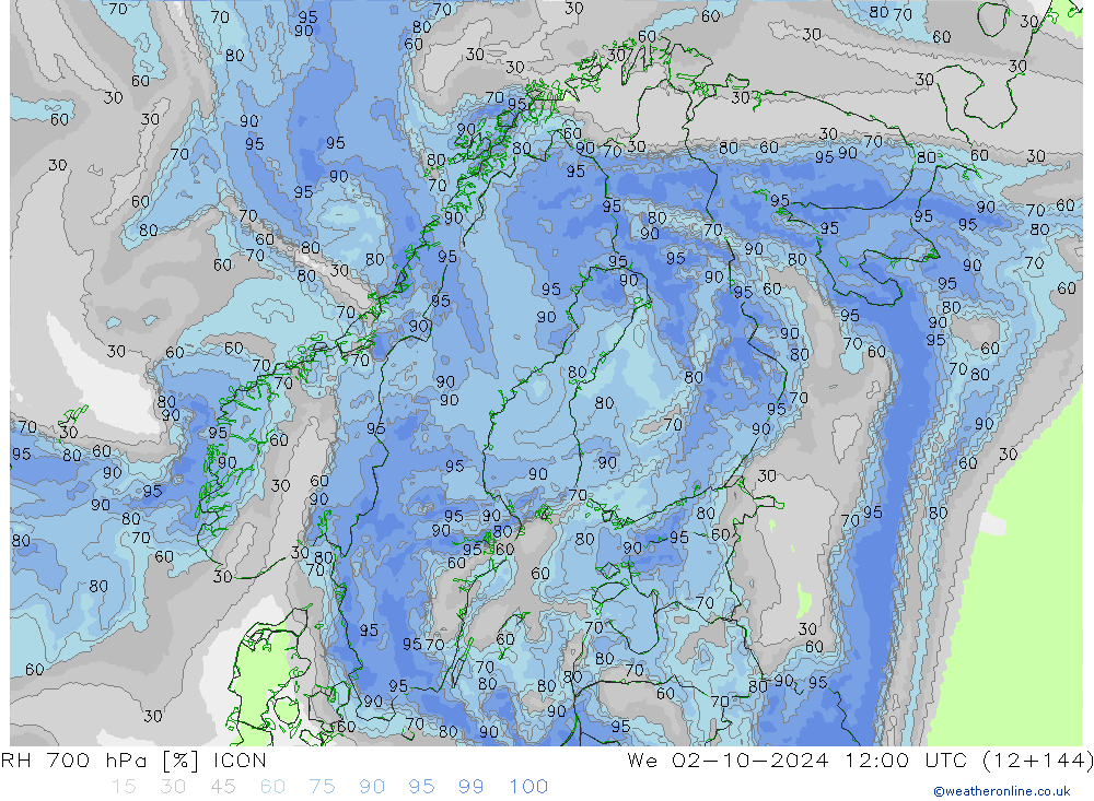 RV 700 hPa ICON wo 02.10.2024 12 UTC