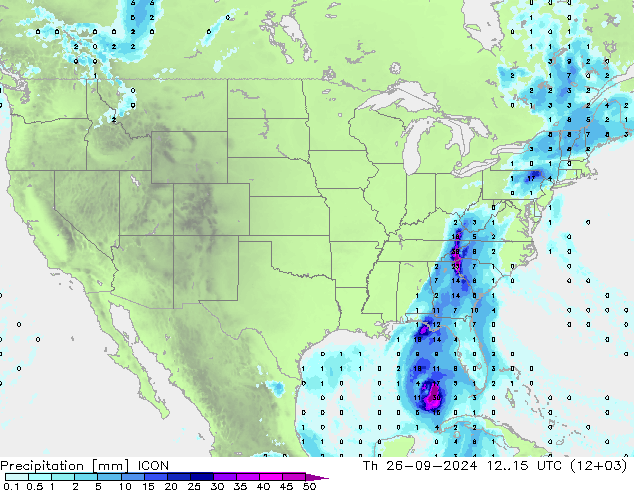 Precipitation ICON Th 26.09.2024 15 UTC