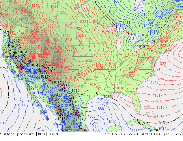 Luchtdruk (Grond) ICON za 05.10.2024 00 UTC