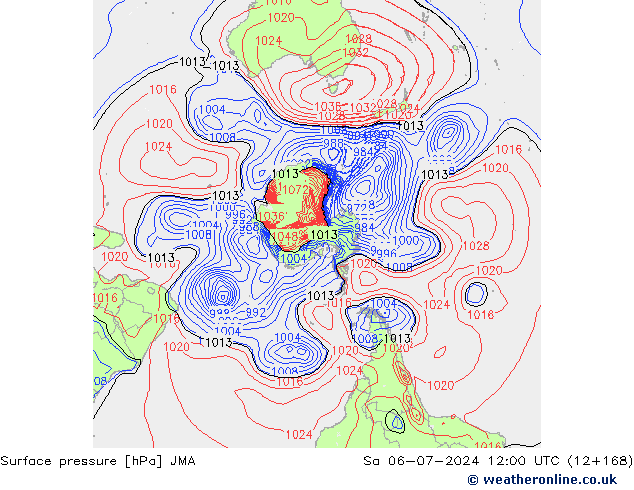 Luchtdruk (Grond) JMA za 06.07.2024 12 UTC