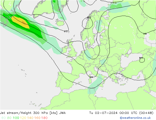 高速氣流 JMA 星期二 02.07.2024 00 UTC