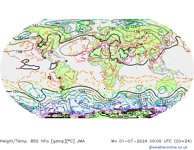 Hoogte/Temp. 850 hPa JMA ma 01.07.2024 00 UTC
