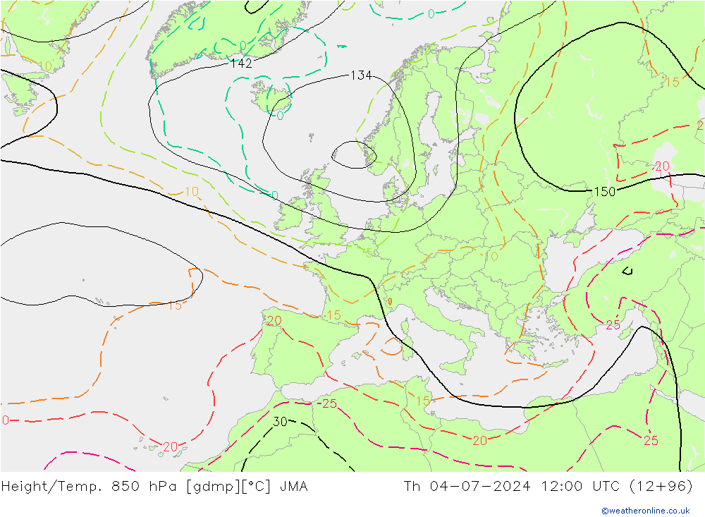 Height/Temp. 850 гПа JMA чт 04.07.2024 12 UTC