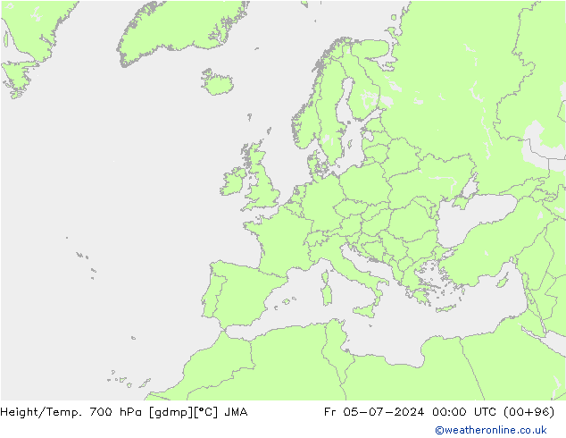 Hoogte/Temp. 700 hPa JMA vr 05.07.2024 00 UTC