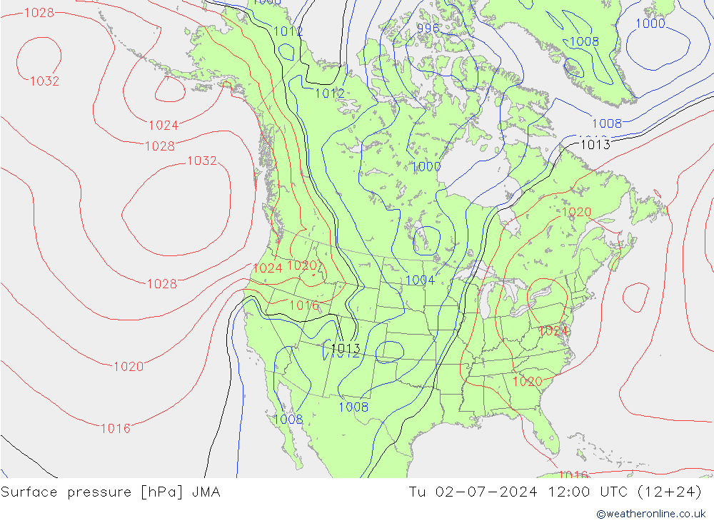 Luchtdruk (Grond) JMA di 02.07.2024 12 UTC