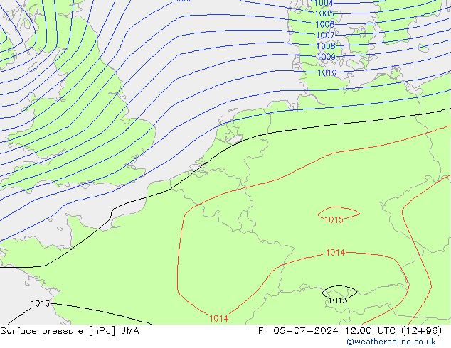 地面气压 JMA 星期五 05.07.2024 12 UTC