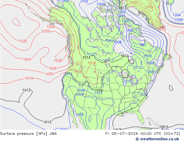 地面气压 JMA 星期五 05.07.2024 00 UTC