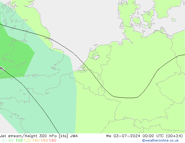高速氣流 JMA 星期三 03.07.2024 00 UTC