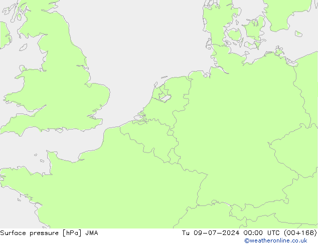 地面气压 JMA 星期二 09.07.2024 00 UTC