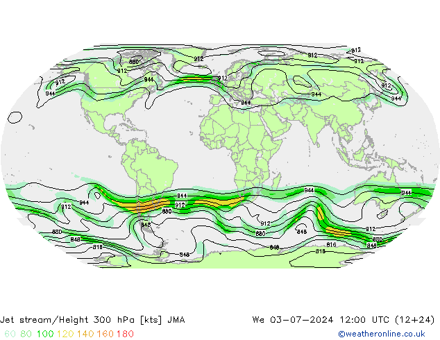 高速氣流 JMA 星期三 03.07.2024 12 UTC
