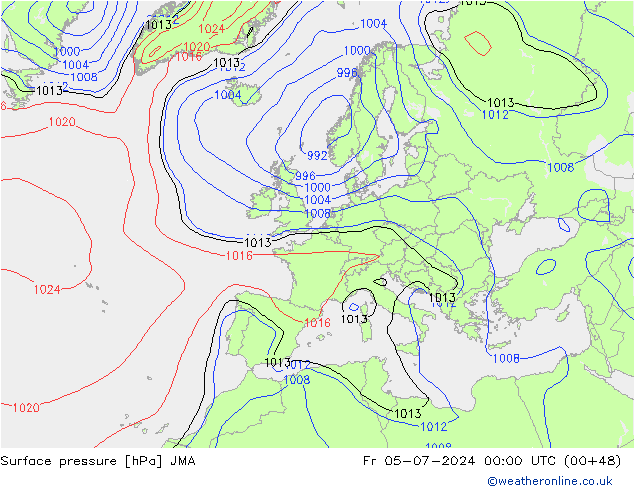 地面气压 JMA 星期五 05.07.2024 00 UTC