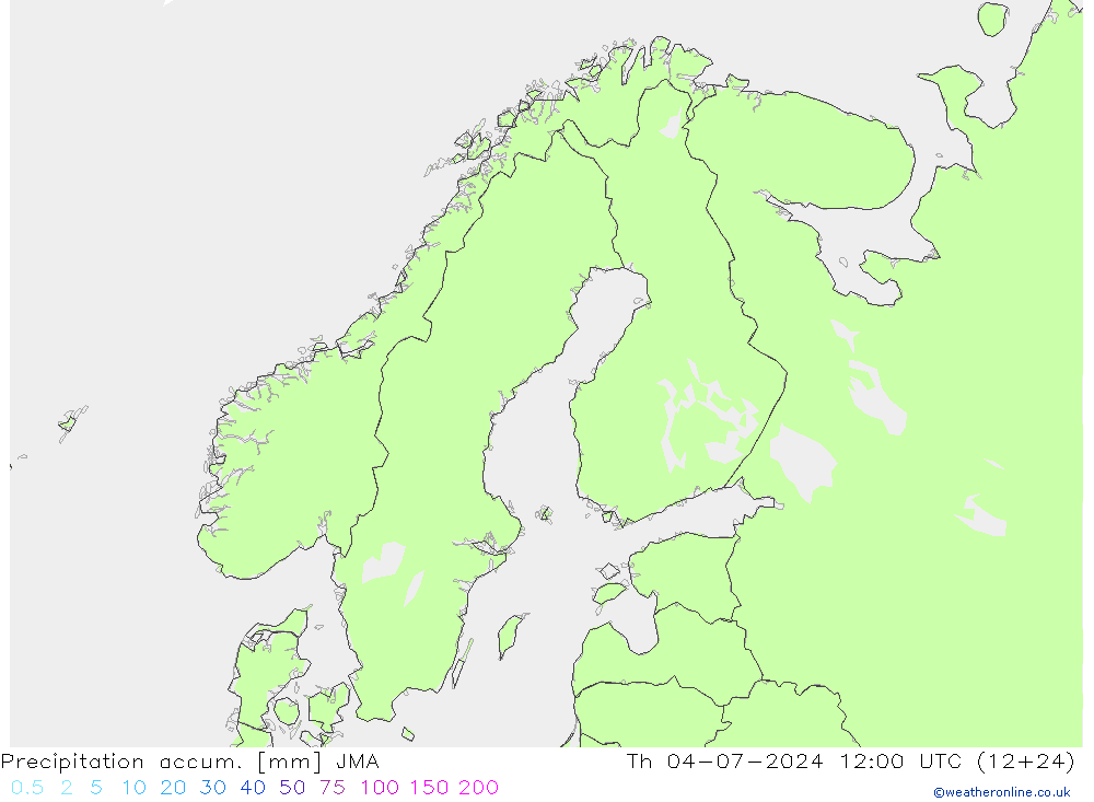 Precipitation accum. JMA 星期四 04.07.2024 12 UTC