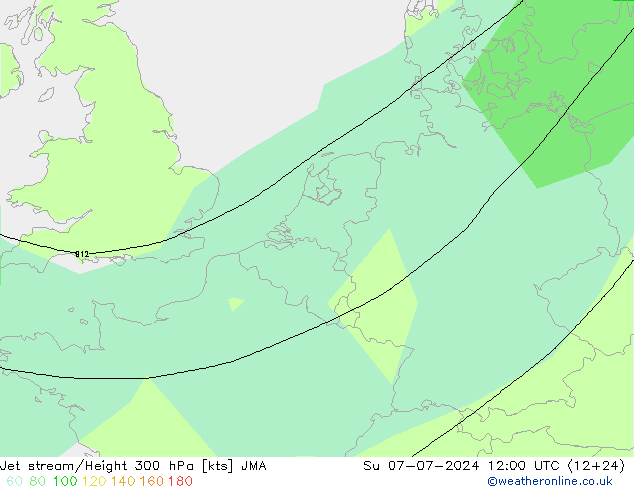 高速氣流 JMA 星期日 07.07.2024 12 UTC