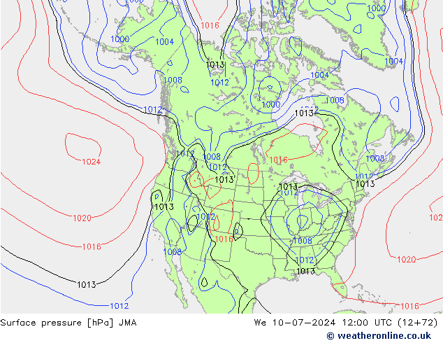 地面气压 JMA 星期三 10.07.2024 12 UTC