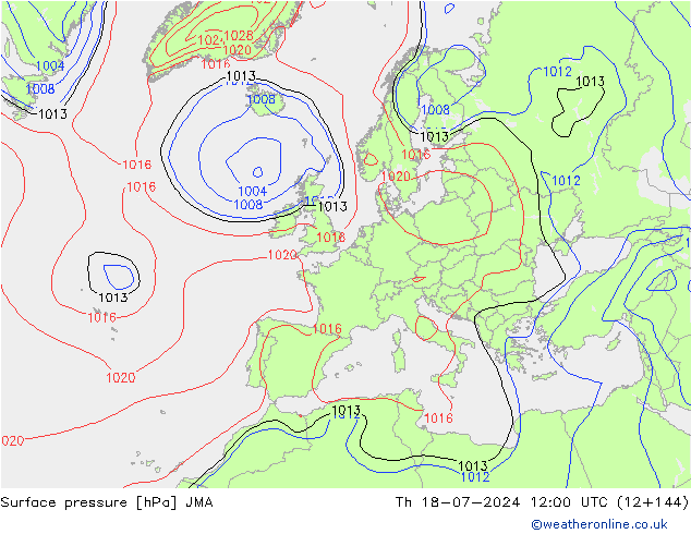 地面气压 JMA 星期四 18.07.2024 12 UTC