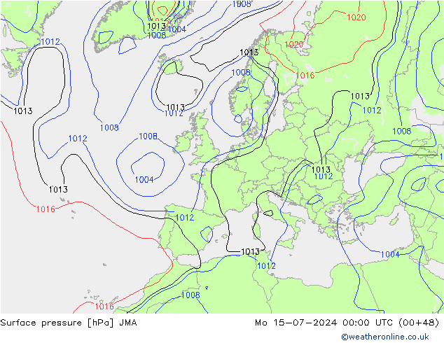 地面气压 JMA 星期一 15.07.2024 00 UTC