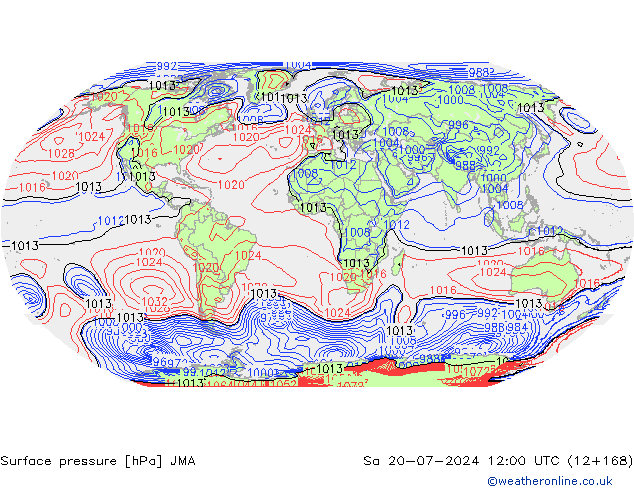 地面气压 JMA 星期六 20.07.2024 12 UTC