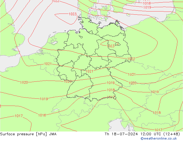 Luchtdruk (Grond) JMA do 18.07.2024 12 UTC