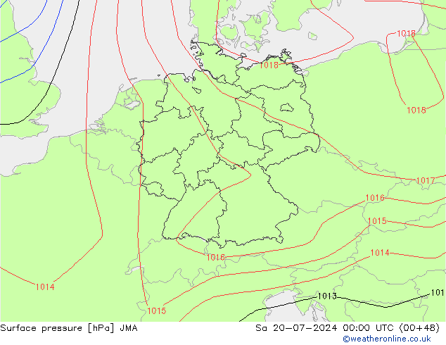 Luchtdruk (Grond) JMA za 20.07.2024 00 UTC