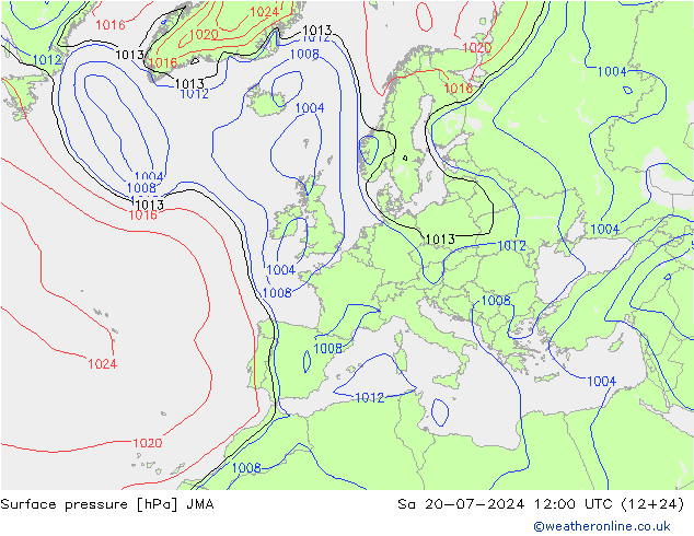Luchtdruk (Grond) JMA za 20.07.2024 12 UTC