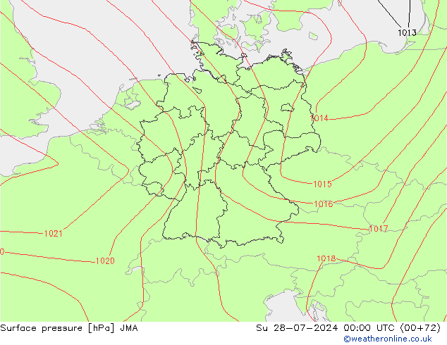地面气压 JMA 星期日 28.07.2024 00 UTC