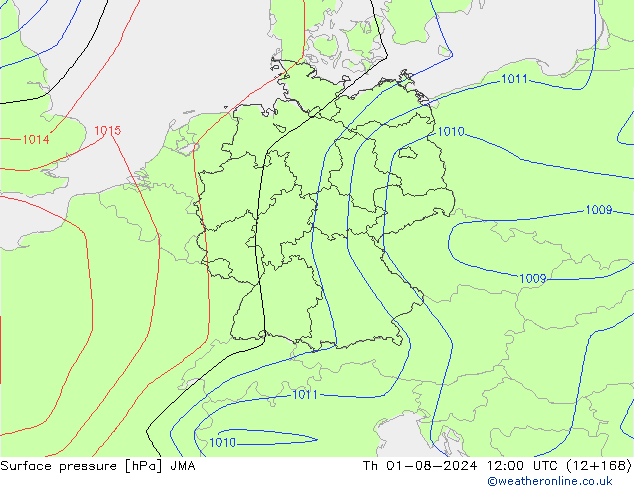 Luchtdruk (Grond) JMA do 01.08.2024 12 UTC