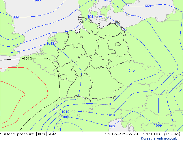 Luchtdruk (Grond) JMA za 03.08.2024 12 UTC