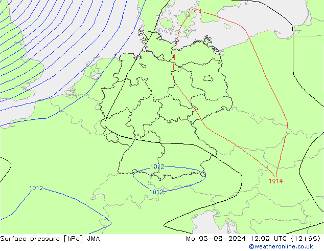 Luchtdruk (Grond) JMA ma 05.08.2024 12 UTC