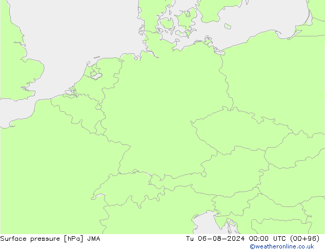 地面气压 JMA 星期二 06.08.2024 00 UTC