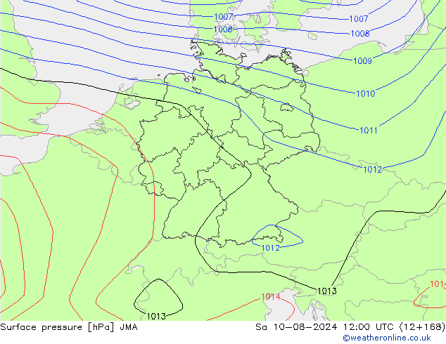 Luchtdruk (Grond) JMA za 10.08.2024 12 UTC