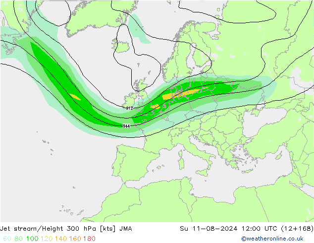 高速氣流 JMA 星期日 11.08.2024 12 UTC