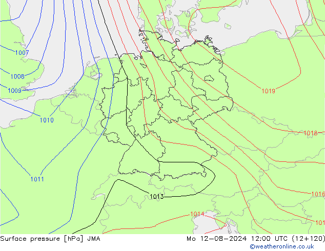 Luchtdruk (Grond) JMA ma 12.08.2024 12 UTC