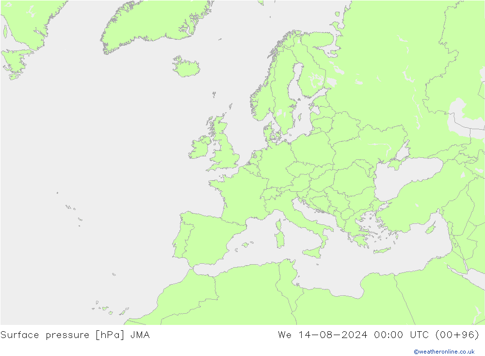 Luchtdruk (Grond) JMA wo 14.08.2024 00 UTC