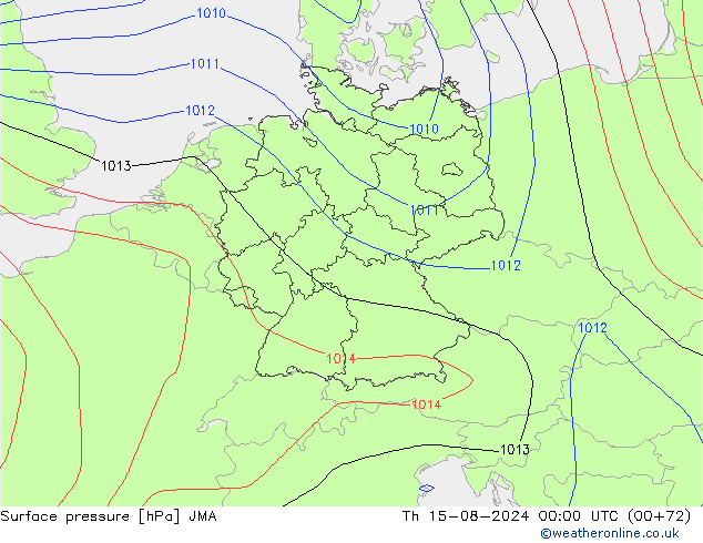 地面气压 JMA 星期四 15.08.2024 00 UTC