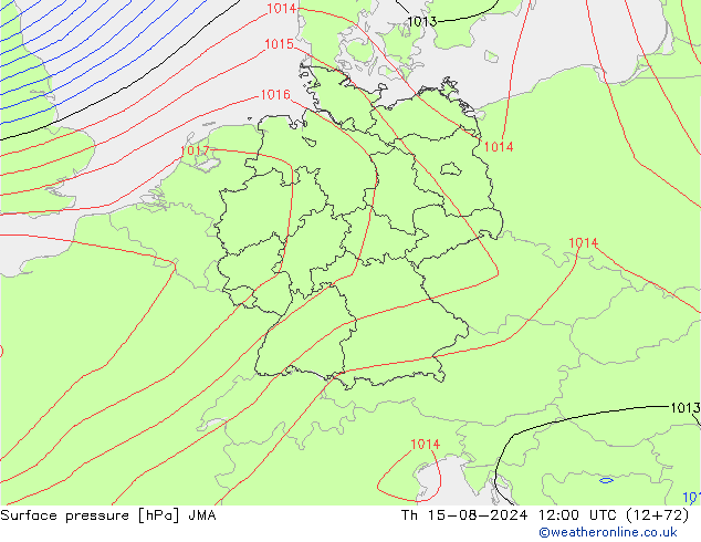 Luchtdruk (Grond) JMA do 15.08.2024 12 UTC