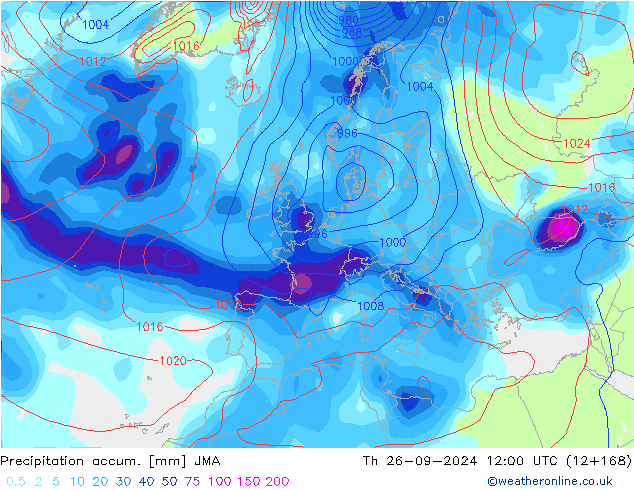 Precipitation accum. JMA Th 26.09.2024 12 UTC