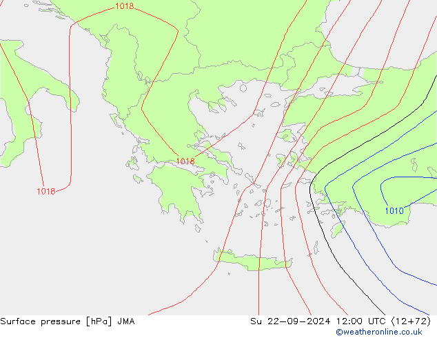 Atmosférický tlak JMA Ne 22.09.2024 12 UTC