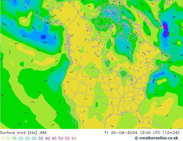 Surface wind JMA Fr 20.09.2024 12 UTC