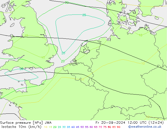 Isotachen (km/h) JMA Fr 20.09.2024 12 UTC