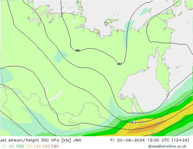 Jet stream JMA Sex 20.09.2024 12 UTC